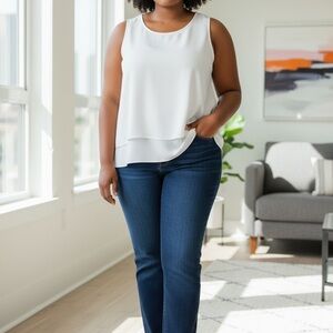 Elegant Indigo Women's Straight Leg Jeans